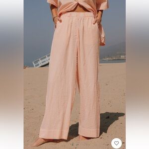 Daily Drills White and Orange striped Poplin Pants